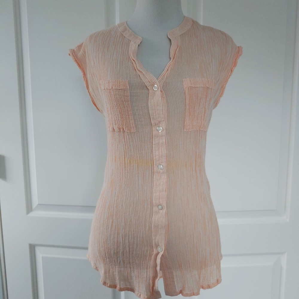 Orange and White Striped Top